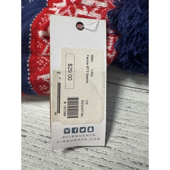NEW Cirque Montana Blue-Red-White Grand Beanie Soft Knit Cap Unisex One Size - Picture 7 of 8